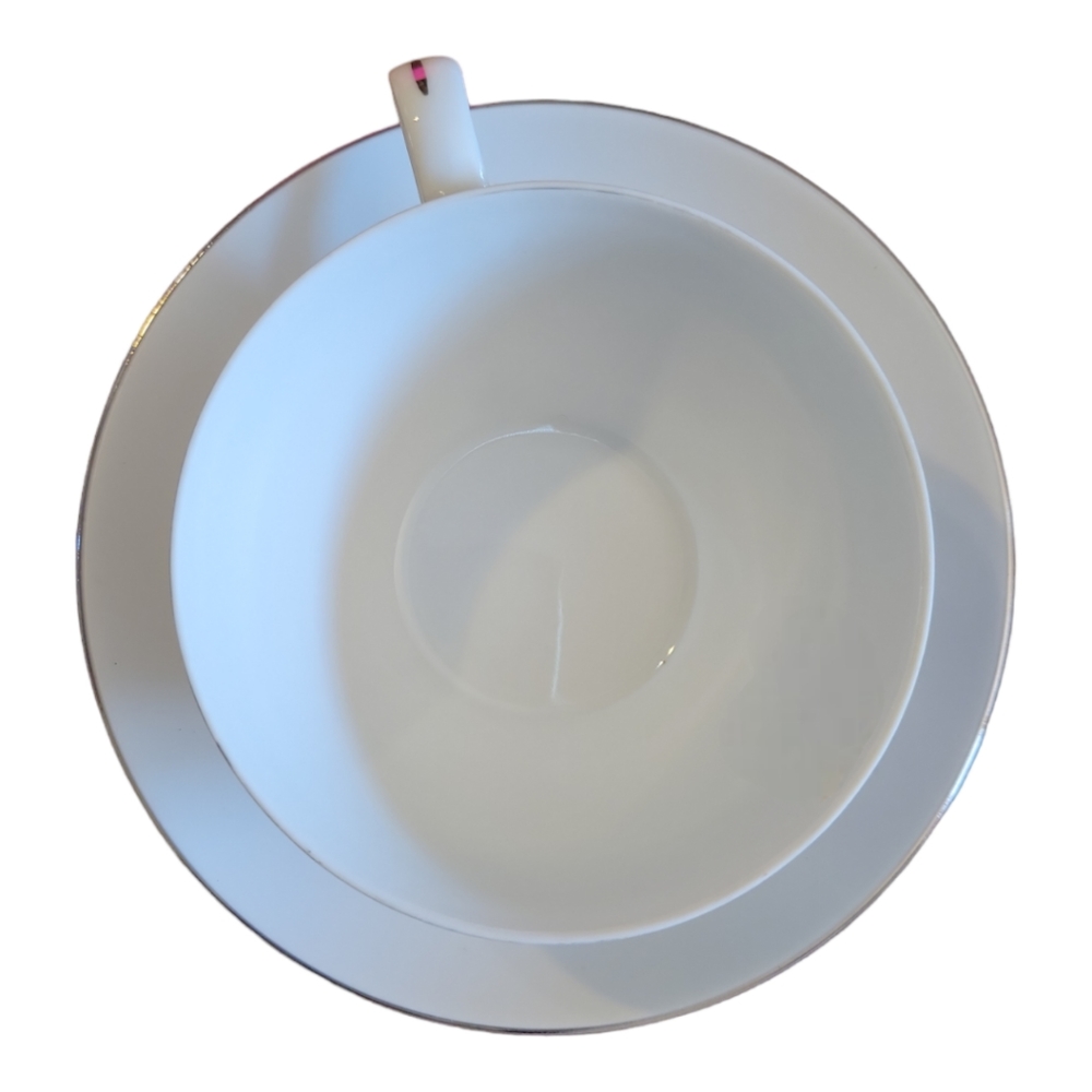 1 Vtg Platinum Star Burst Creative Tea Coffee Cup/Saucer #1014 Porcelain - Picture 4 of 7